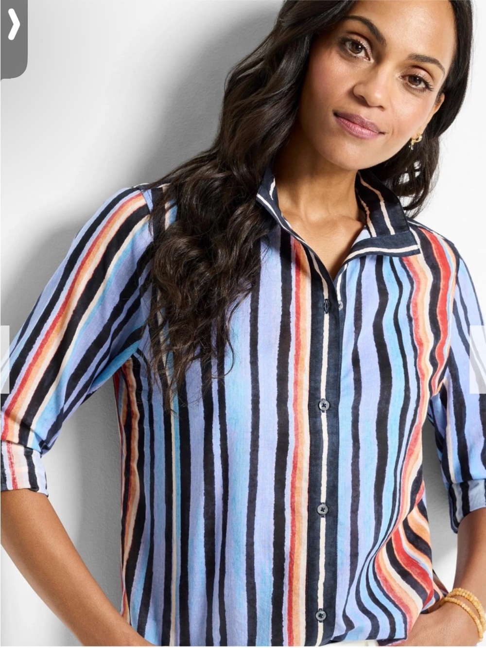 NIC + ZOE PAINTED PENINSULA COTTON SHIRT XL NWT